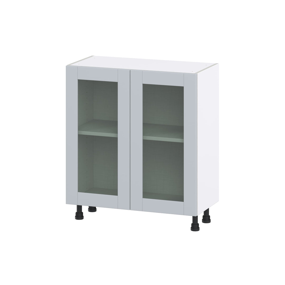 Hugo&Borg Charlesberg 30-in W x 34.5-in H x 16-in D Gray Base Fully Assembled Cabinet (Glass Panel Shaker Door Style)
