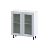 Hugo&Borg Charlesberg 30-in W x 34.5-in H x 16-in D Gray Base Fully Assembled Cabinet (Glass Panel Shaker Door Style)
