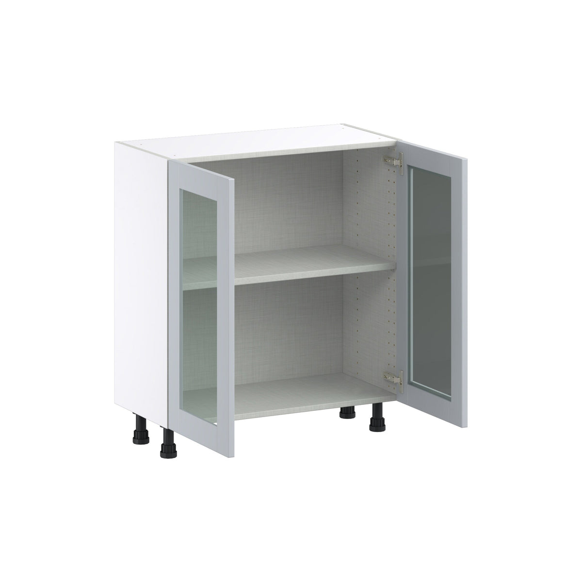 Hugo&Borg Charlesberg 30-in W x 34.5-in H x 16-in D Gray Base Fully Assembled Cabinet (Glass Panel Shaker Door Style)
