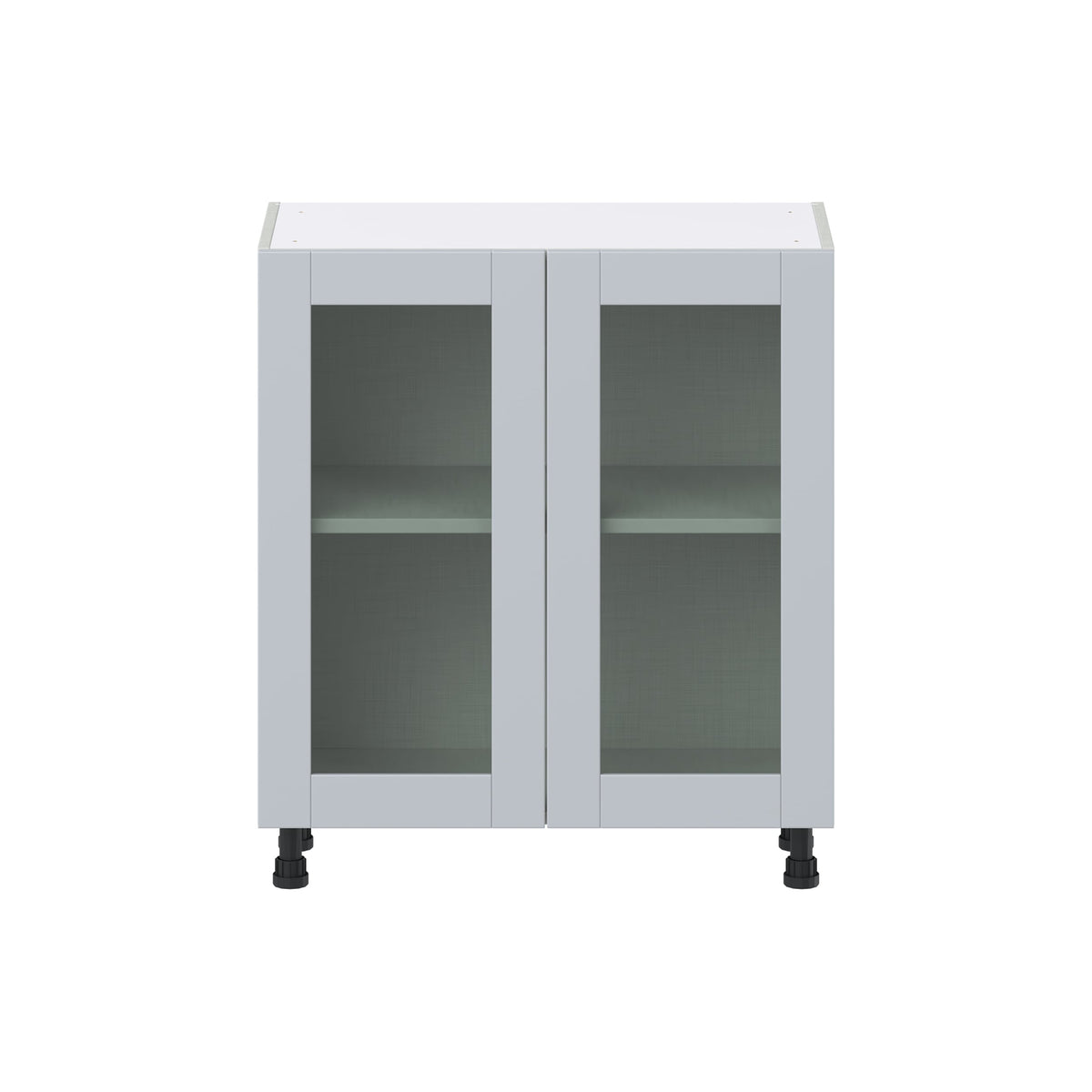 Hugo&Borg Charlesberg 30-in W x 34.5-in H x 16-in D Gray Base Fully Assembled Cabinet (Glass Panel Shaker Door Style)