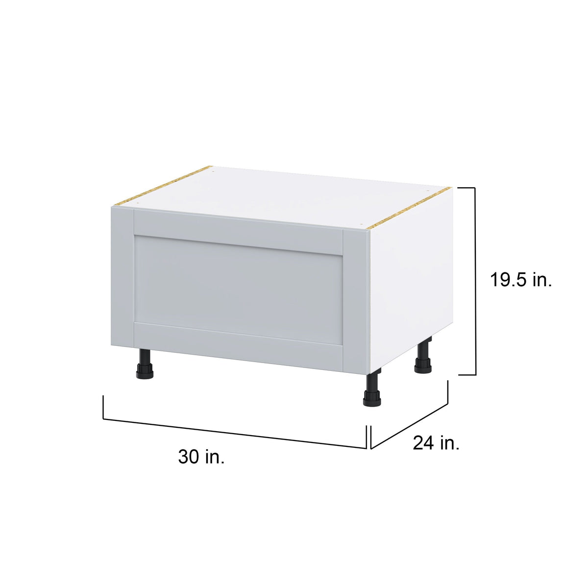 Hugo&Borg Charlesberg 30-in W x 19.5-in H x 24-in D Gray 1-Drawer Base Fully Assembled Cabinet