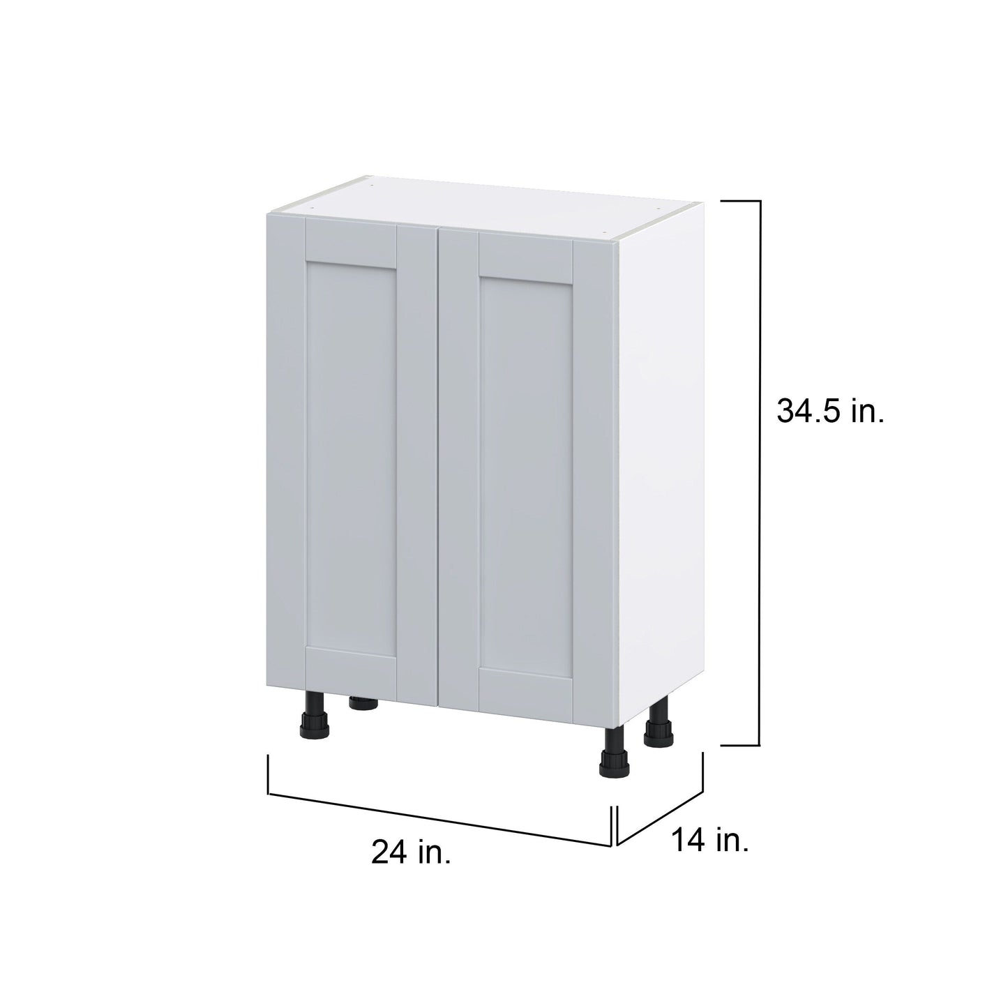 Hugo&Borg Charlesberg 24-in W x 34.5-in H x 14-in D Gray 3-Drawers Base Fully Assembled Cabinet (Flat Panel Shaker Style)
