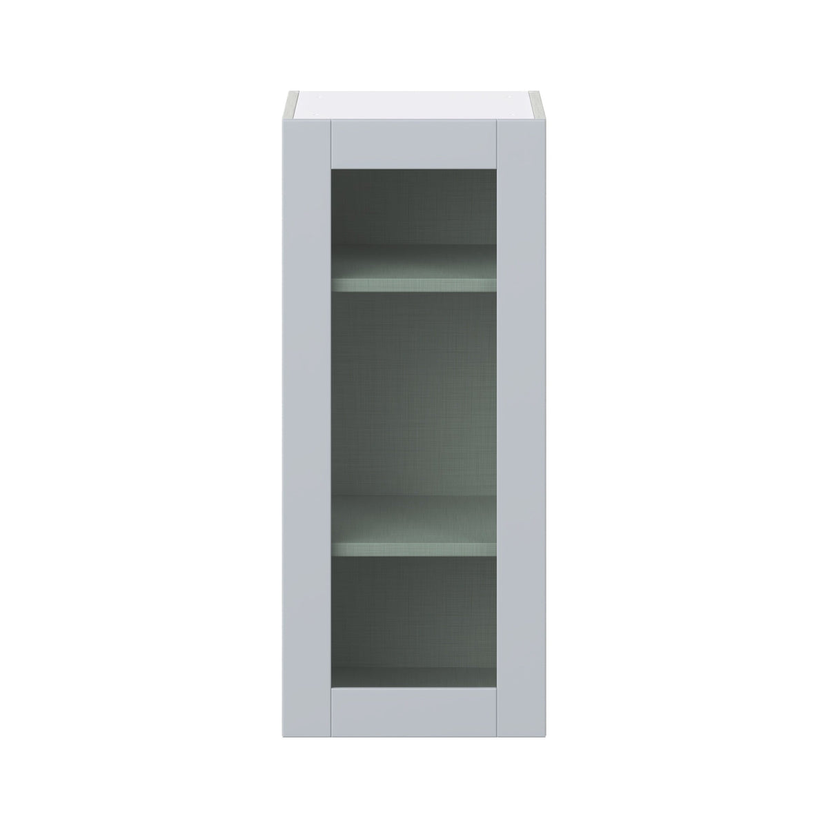 Hugo&Borg Charlesberg 15-in W x 35-in H x 14-in D Gray Wall Fully Assembled Cabinet (Glass Panel Shaker Door Style)