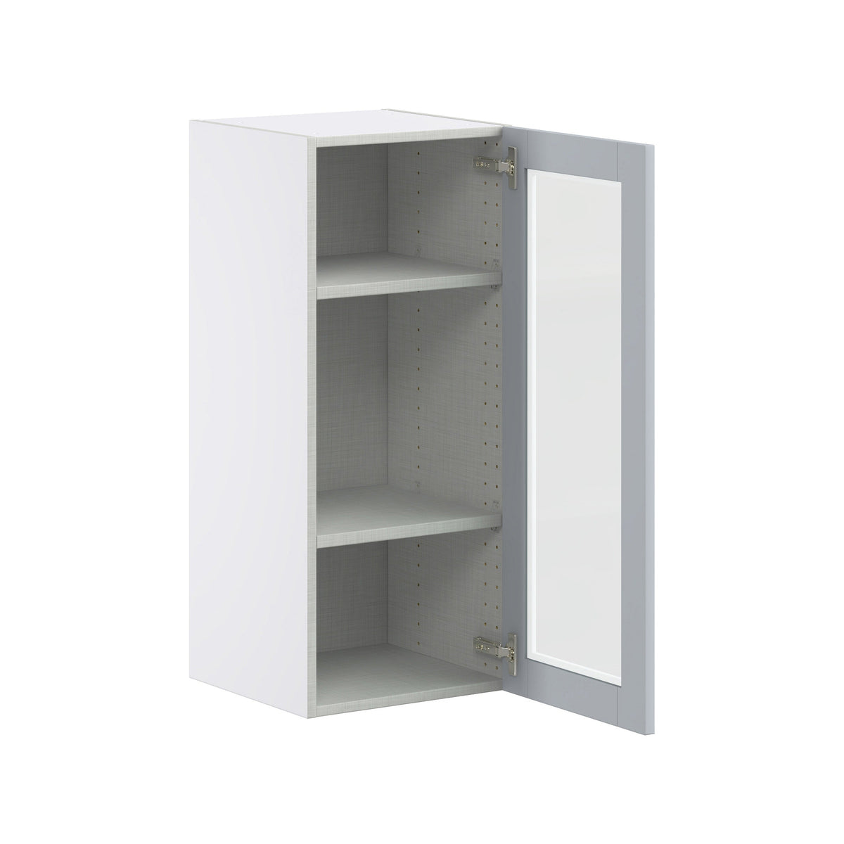 Hugo&Borg Charlesberg 15-in W x 35-in H x 14-in D Gray Wall Fully Assembled Cabinet (Glass Panel Shaker Door Style)