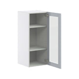 Hugo&Borg Charlesberg 15-in W x 35-in H x 14-in D Gray Wall Fully Assembled Cabinet (Glass Panel Shaker Door Style)