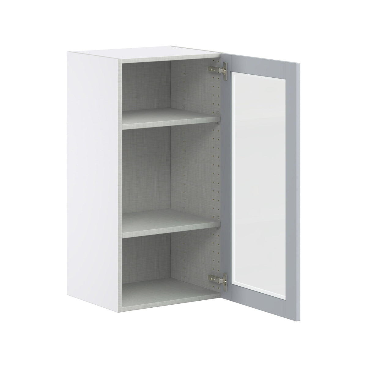 Hugo&Borg Charlesberg 18-in W x 35-in H x 14-in D Gray Wall Fully Assembled Cabinet (Glass Panel Shaker Door Style)