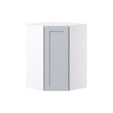 Hugo&Borg Charlesberg 24-in W x 35-in H x 14-in D Gray Diagonal Corner Wall Fully Assembled Cabinet (Flat Panel Shaker Style)