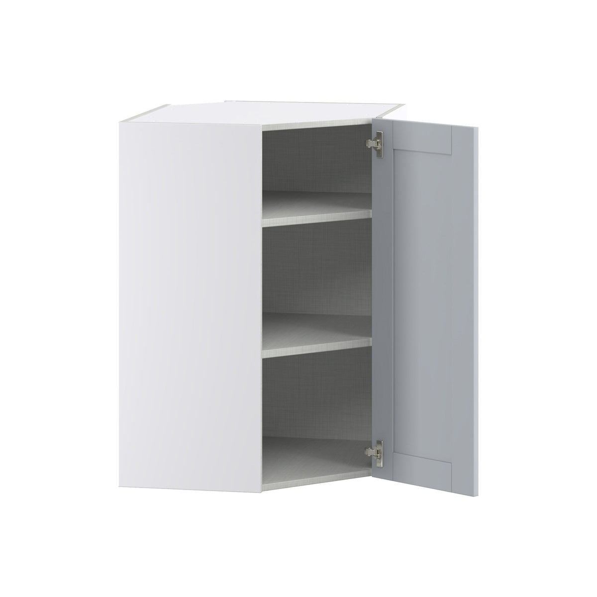 Hugo&Borg Charlesberg 24-in W x 35-in H x 14-in D Gray Diagonal Corner Wall Fully Assembled Cabinet (Flat Panel Shaker Style)
