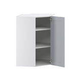Hugo&Borg Charlesberg 24-in W x 35-in H x 14-in D Gray Diagonal Corner Wall Fully Assembled Cabinet (Flat Panel Shaker Style)