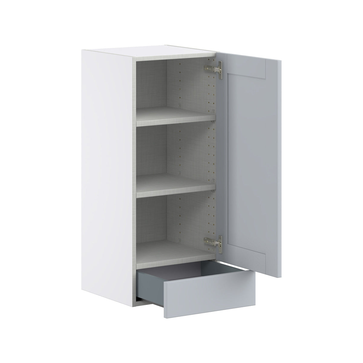 Hugo&Borg Charlesberg 15-in W x 35-in H x 14-in D Gray 1-Drawer Wall Fully Assembled Cabinet (Flat Panel Shaker Style)
