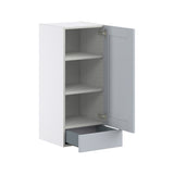Hugo&Borg Charlesberg 15-in W x 35-in H x 14-in D Gray 1-Drawer Wall Fully Assembled Cabinet (Flat Panel Shaker Style)