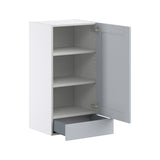 Hugo&Borg Charlesberg 18-in W x 35-in H x 14-in D Gray 1-Drawer Wall Fully Assembled Cabinet (Flat Panel Shaker Style)