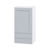 Hugo&Borg Charlesberg 18-in W x 35-in H x 14-in D Gray 2-Drawers Wall Fully Assembled Cabinet (Flat Panel Shaker Style)