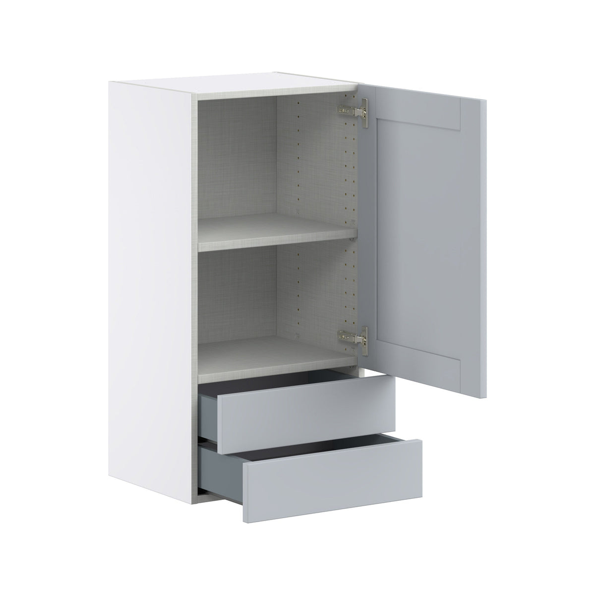 Hugo&Borg Charlesberg 18-in W x 35-in H x 14-in D Gray 2-Drawers Wall Fully Assembled Cabinet (Flat Panel Shaker Style)