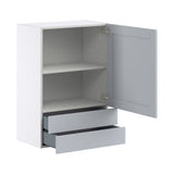 Hugo&Borg Charlesberg 24-in W x 35-in H x 14-in D Gray 2-Drawers Wall Fully Assembled Cabinet (Flat Panel Shaker Style)