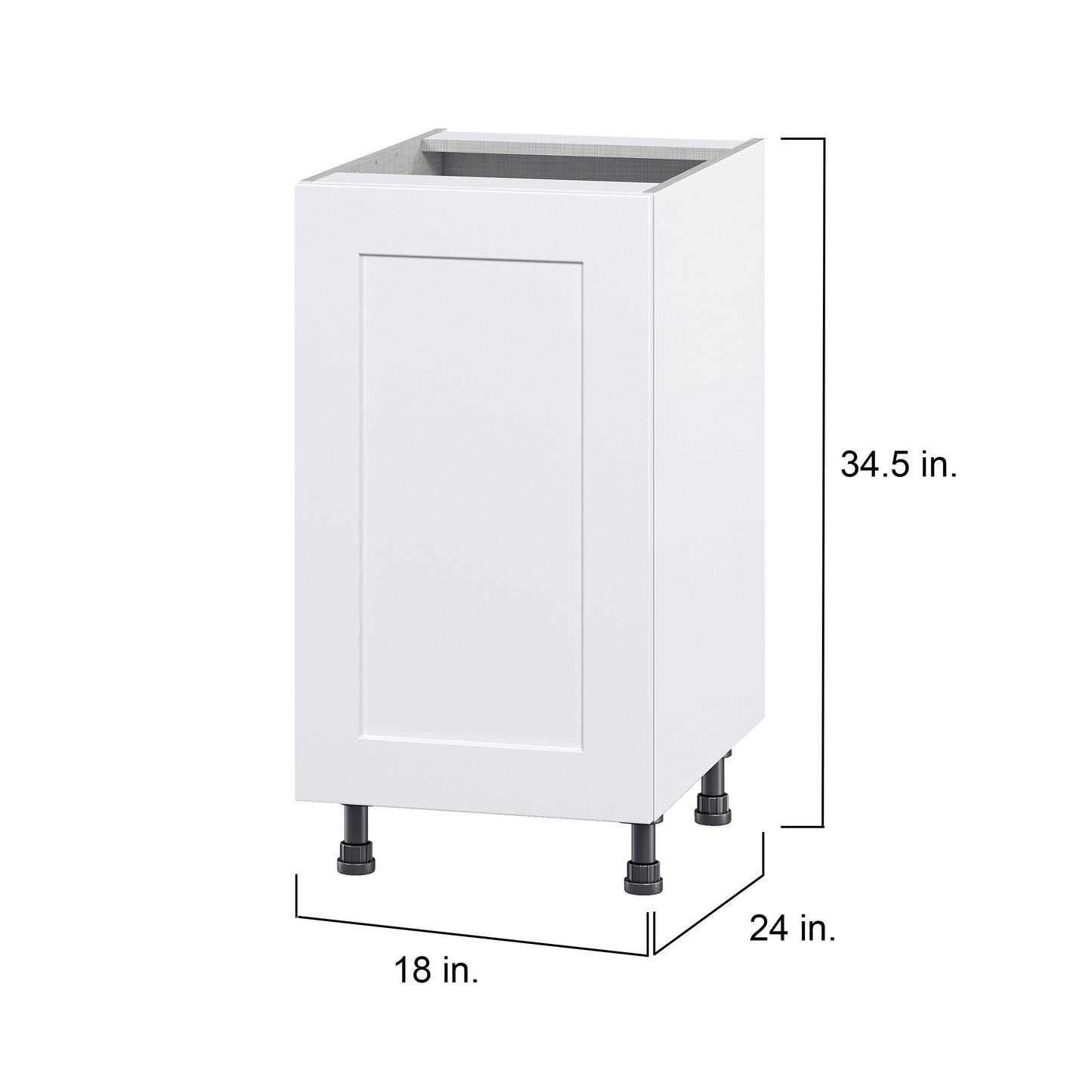 Hugo&Borg Jolie 18-in W x 34.5-in H x 24-in D Warm White Base Fully Assembled Cabinet (Flat Panel Shaker Door Style)