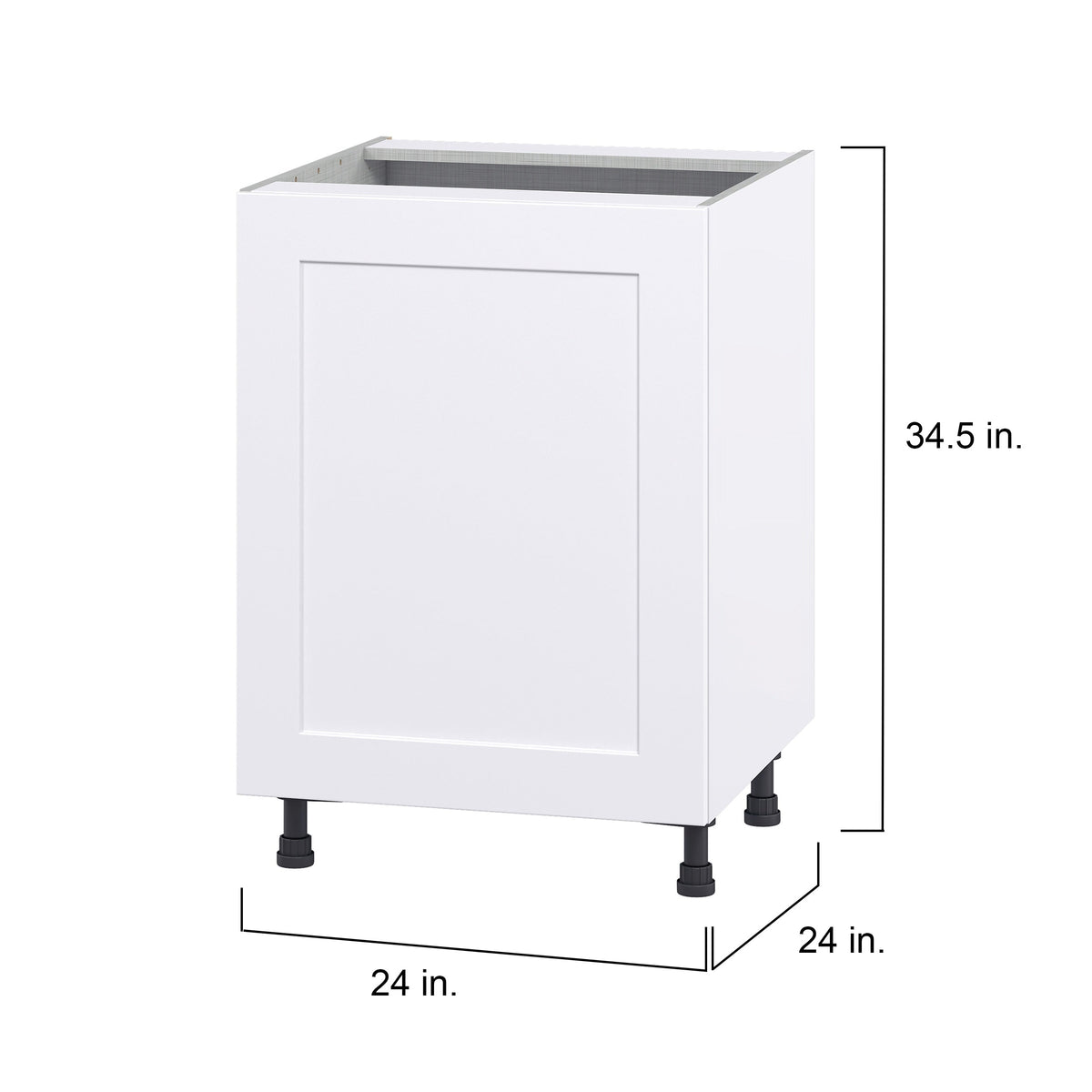 Hugo&Borg Jolie 24-in W x 34.5-in H x 24-in D Warm White Base Fully Assembled Cabinet (Flat Panel Shaker Door Style)