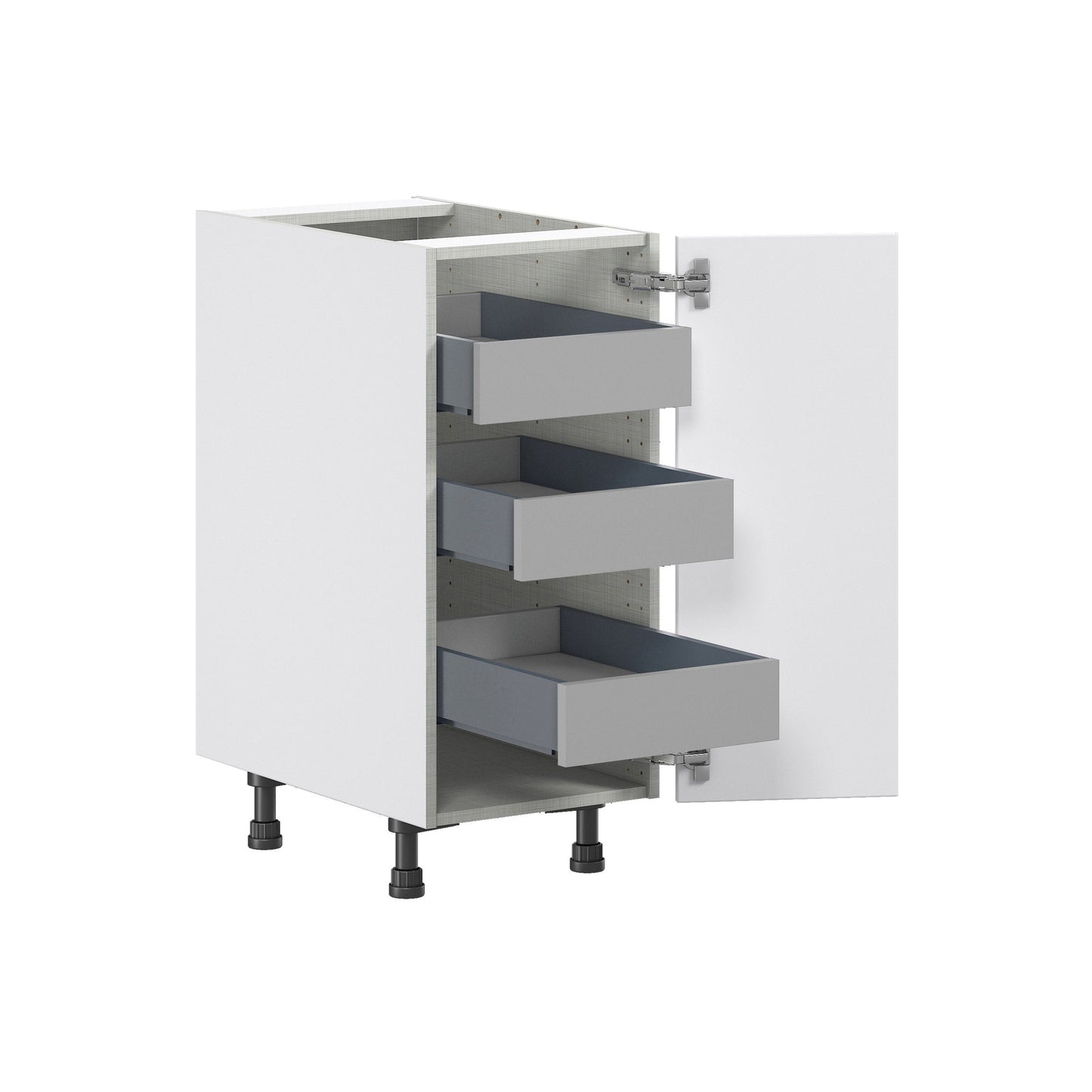 Hugo&Borg Jolie 15-in W x 34.5-in H x 24-in D Warm White 3-Drawers Base Fully Assembled Cabinet (Flat Panel Shaker Style)