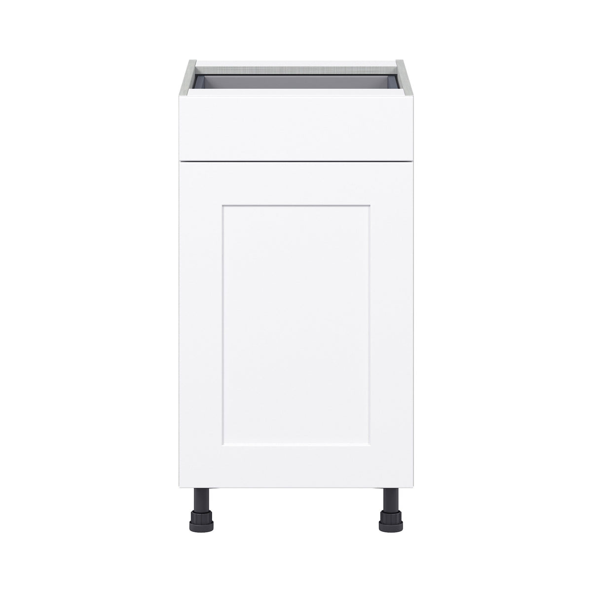 Hugo&Borg Jolie 18-in W x 34.5-in H x 24-in D Warm White 1-Drawer Base Fully Assembled Cabinet (Flat Panel Shaker Style)