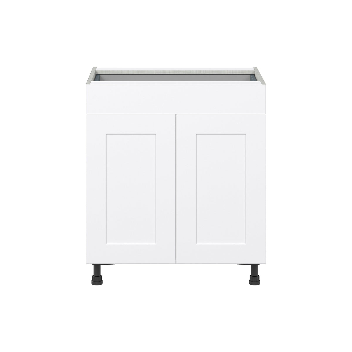 Hugo&Borg Jolie 30-in W x 34.5-in H x 24-in D Warm White 1-Drawer Base Fully Assembled Cabinet (Flat Panel Shaker Style)