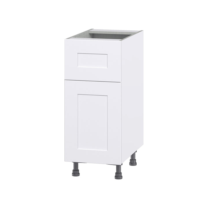 Hugo&Borg Jolie 15-in W x 34.5-in H x 24-in D Warm White 1-Drawer Base Fully Assembled Cabinet (Flat Panel Shaker Style)