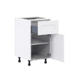 Hugo&Borg Jolie 18-in W x 34.5-in H x 24-in D Warm White 1-Drawer Base Fully Assembled Cabinet (Flat Panel Shaker Style)