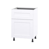 Hugo&Borg Jolie 24-in W x 34.5-in H x 24-in D Warm White 1-Drawer Base Fully Assembled Cabinet (Flat Panel Shaker Style)