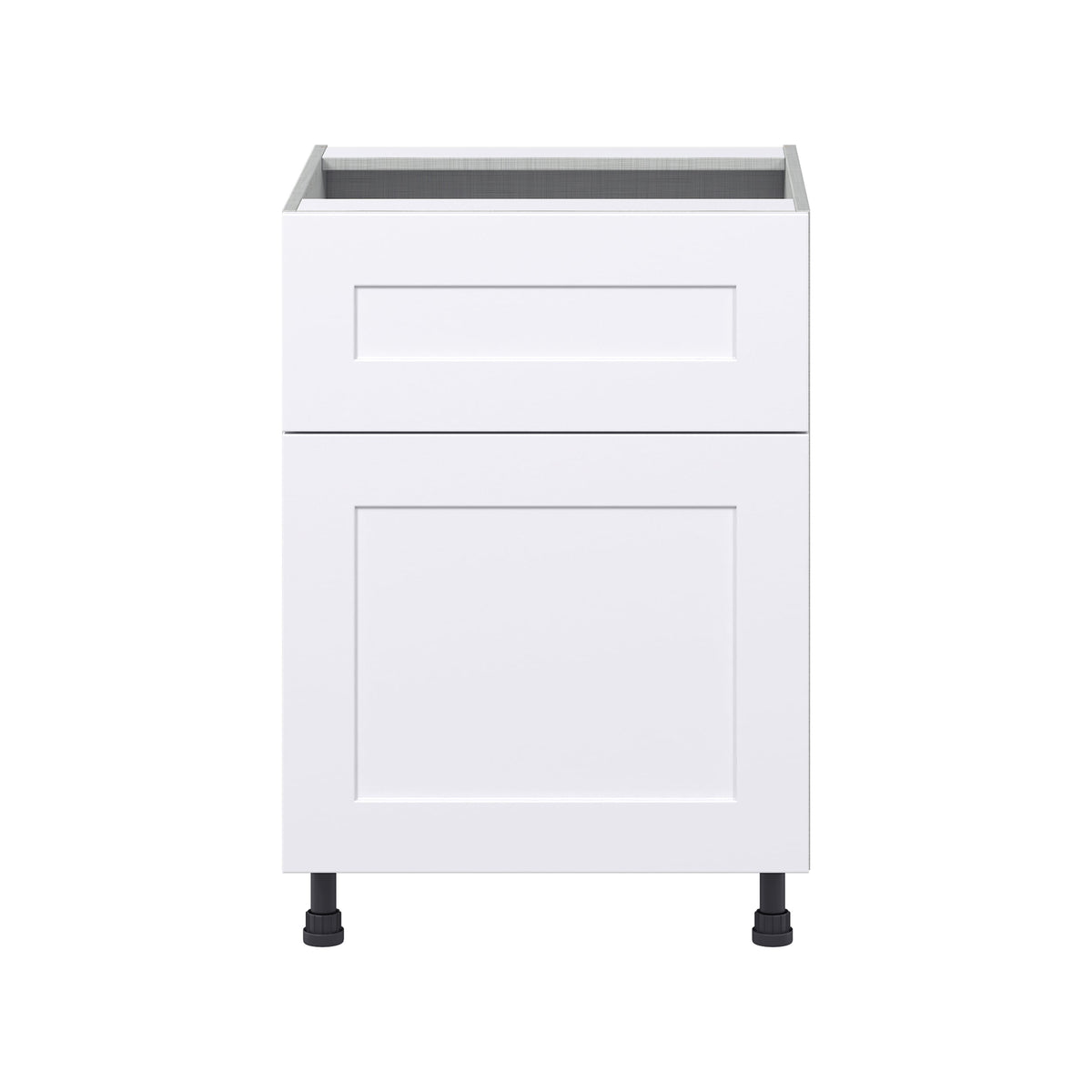Hugo&Borg Jolie 24-in W x 34.5-in H x 24-in D Warm White 1-Drawer Base Fully Assembled Cabinet (Flat Panel Shaker Style)