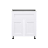 Hugo&Borg Jolie 30-in W x 34.5-in H x 24-in D Warm White 1-Drawer Base Fully Assembled Cabinet (Flat Panel Shaker Style)