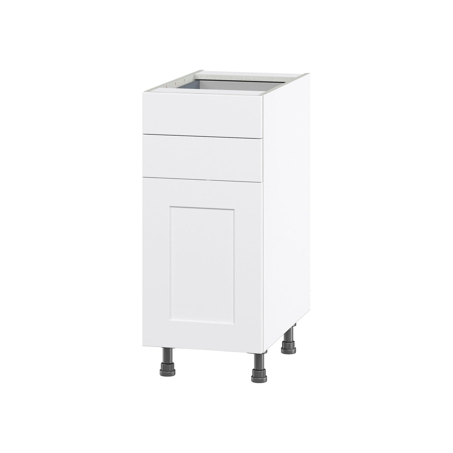 Hugo&Borg Jolie 15-in W x 34.5-in H x 24-in D Warm White 2-Drawers Base Fully Assembled Cabinet (Flat Panel Shaker Style)