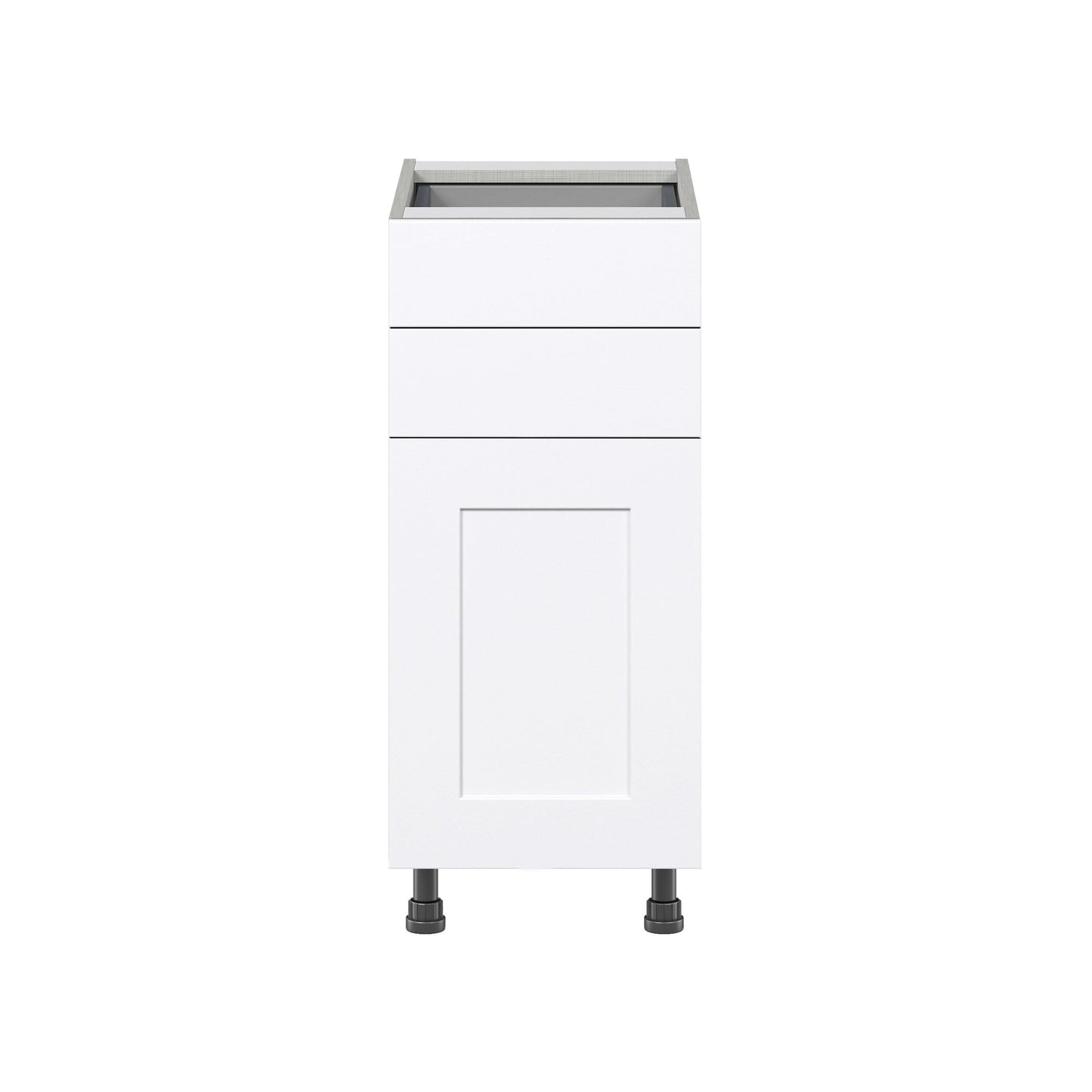Hugo&Borg Jolie 15-in W x 34.5-in H x 24-in D Warm White 2-Drawers Base Fully Assembled Cabinet (Flat Panel Shaker Style)