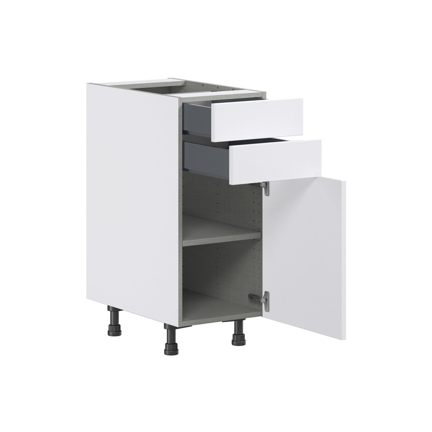 Hugo&Borg Jolie 15-in W x 34.5-in H x 24-in D Warm White 2-Drawers Base Fully Assembled Cabinet (Flat Panel Shaker Style)