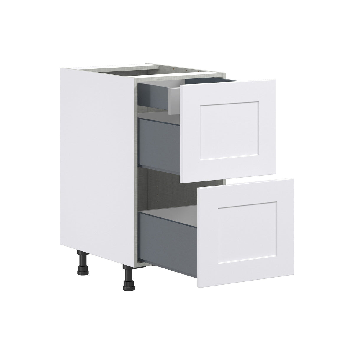 Hugo&Borg Jolie 18-in W x 34.5-in H x 24-in D Warm White 2-Drawer Base Fully Assembled Cabinet