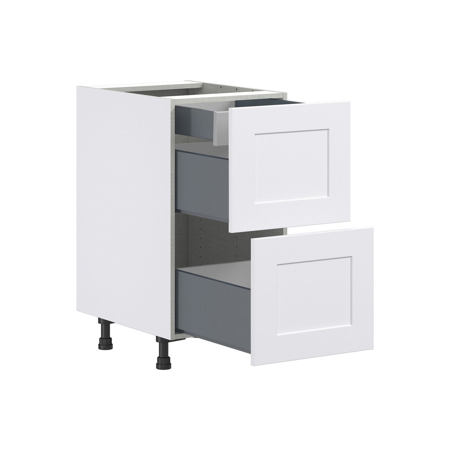Hugo&Borg Jolie 18-in W x 34.5-in H x 24-in D Warm White 2-Drawer Base Fully Assembled Cabinet