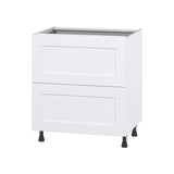 Hugo&Borg Jolie 30-in W x 34.5-in H x 24-in D Warm White 2-Drawer Base Fully Assembled Cabinet