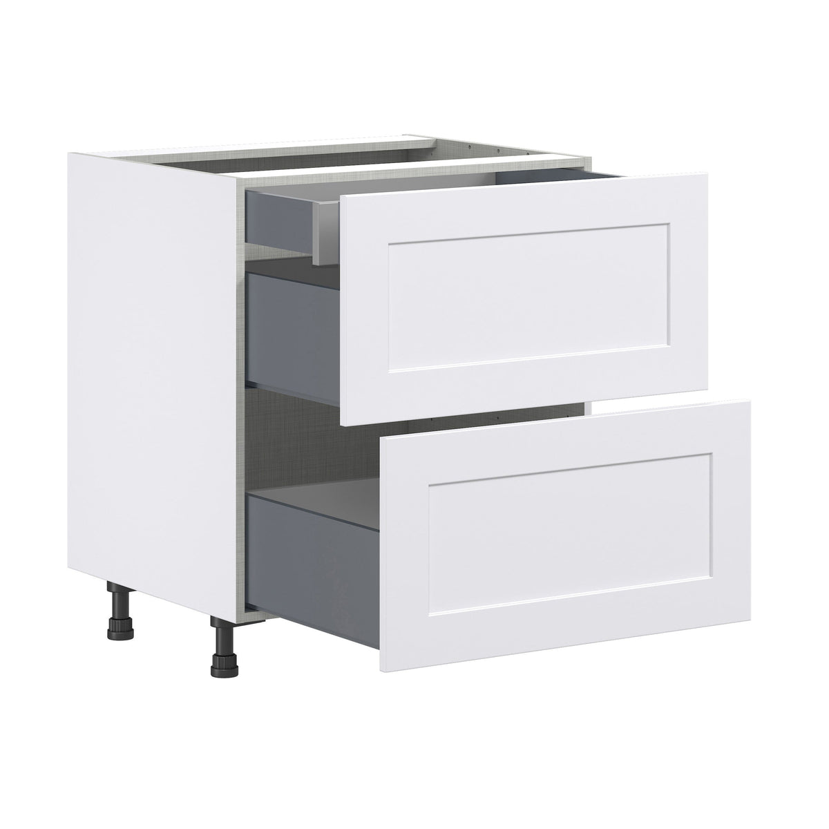 Hugo&Borg Jolie 30-in W x 34.5-in H x 24-in D Warm White 2-Drawer Base Fully Assembled Cabinet