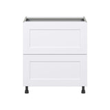 Hugo&Borg Jolie 30-in W x 34.5-in H x 24-in D Warm White 2-Drawer Base Fully Assembled Cabinet