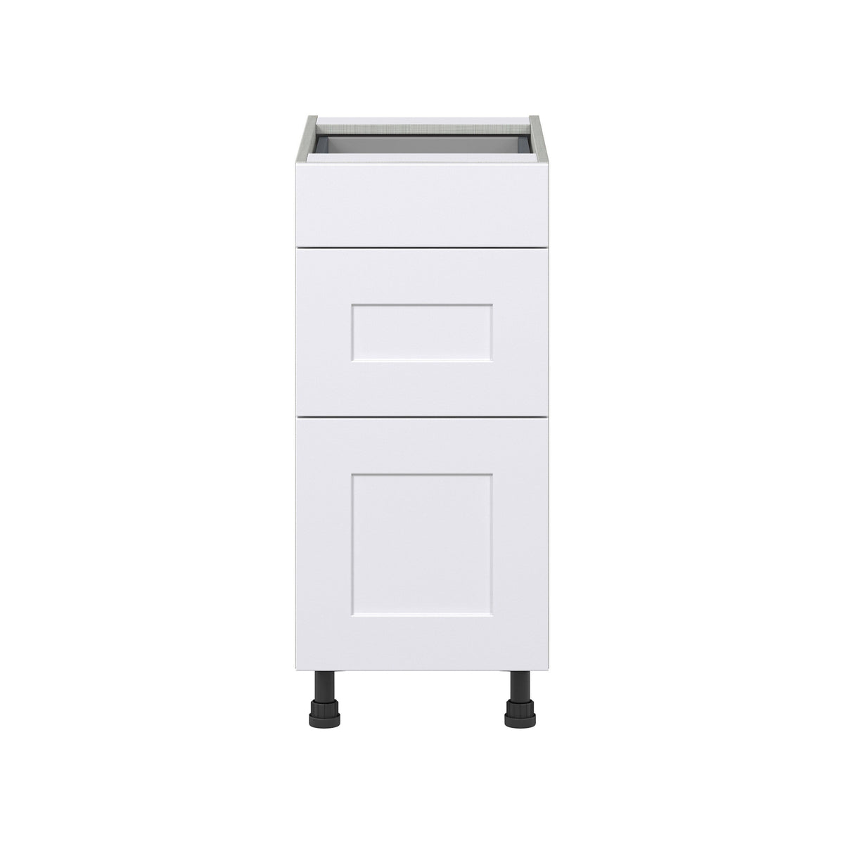 Hugo&Borg Jolie 15-in W x 34.5-in H x 24-in D Warm White 3-Drawer Base Fully Assembled Cabinet