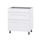 Hugo&Borg Jolie 30-in W x 34.5-in H x 24-in D Warm White 3-Drawer Base Fully Assembled Cabinet