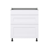 Hugo&Borg Jolie 30-in W x 34.5-in H x 24-in D Warm White 3-Drawer Base Fully Assembled Cabinet