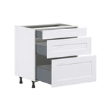 Hugo&Borg Jolie 30-in W x 34.5-in H x 24-in D Warm White 3-Drawer Base Fully Assembled Cabinet