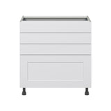 Hugo&Borg Jolie 36-in W x 34.5-in H x 24-in D Warm White 4-Drawer Base Fully Assembled Cabinet