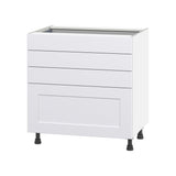 Hugo&Borg Jolie 36-in W x 34.5-in H x 24-in D Warm White 4-Drawer Base Fully Assembled Cabinet