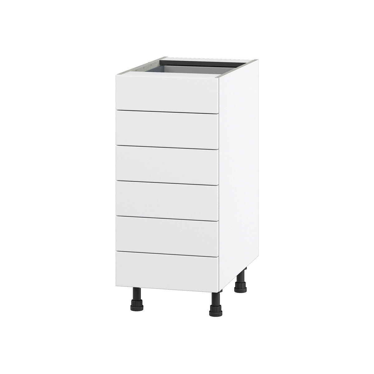 Hugo&Borg Jolie 15-in W x 34.5-in H x 24-in D Warm White 6-Drawer Base Fully Assembled Cabinet