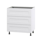 Hugo&Borg Jolie 30-in W x 34.5-in H x 24-in D Warm White 3-Drawer Base Fully Assembled Cabinet