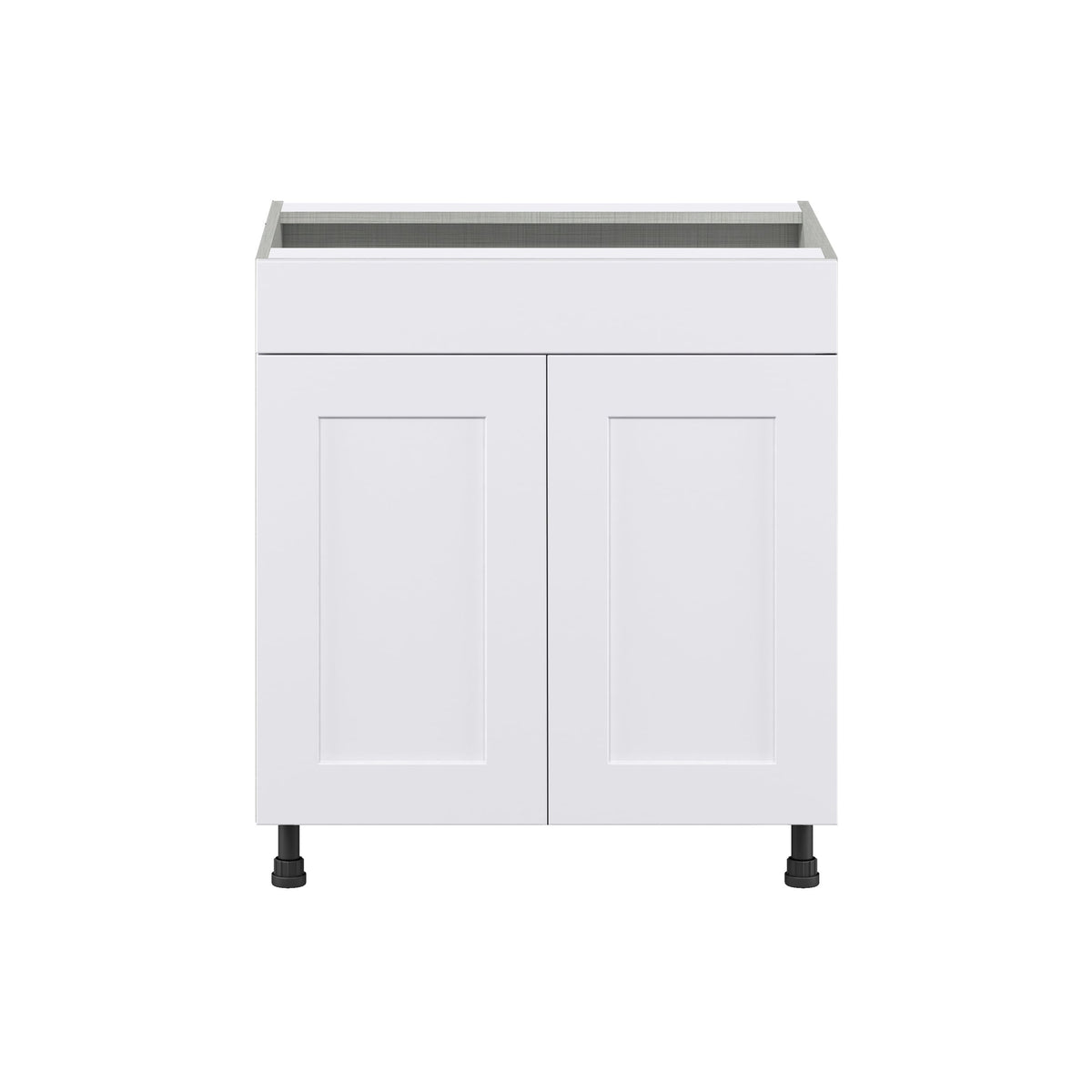 Hugo&Borg Jolie 30-in W x 34.5-in H x 24-in D Warm White Sink Base Fully Assembled Cabinet (Flat Panel Shaker Style)