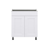 Hugo&Borg Jolie 30-in W x 34.5-in H x 24-in D Warm White Sink Base Fully Assembled Cabinet (Flat Panel Shaker Style)