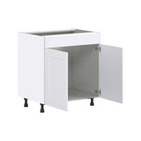 Hugo&Borg Jolie 30-in W x 34.5-in H x 24-in D Warm White Sink Base Fully Assembled Cabinet (Flat Panel Shaker Style)