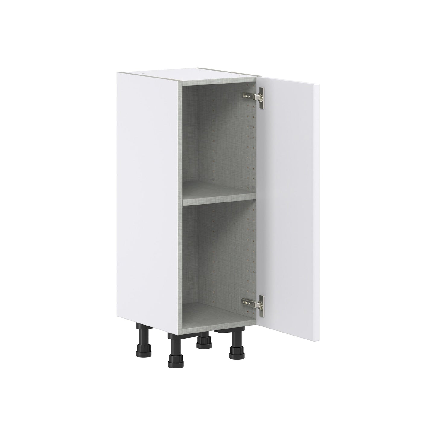 Hugo&Borg Jolie 12-in W x 34.5-in H x 14-in D Warm White Base Fully Assembled Cabinet (Flat Panel Shaker Door Style)
