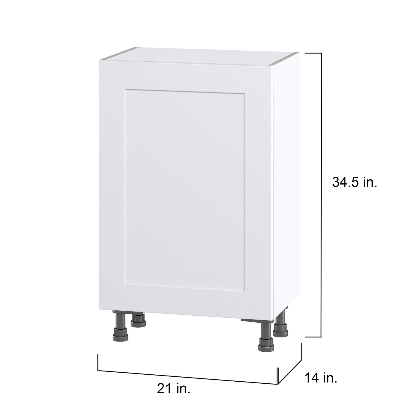 Hugo&Borg Jolie 21-in W x 34.5-in H x 14-in D Warm White Base Fully Assembled Cabinet (Flat Panel Shaker Door Style)